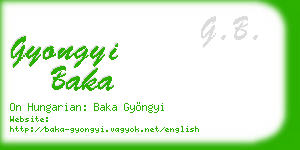 gyongyi baka business card